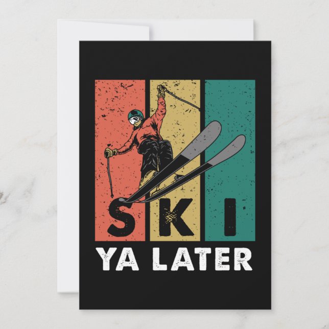 Ski Ya Senater Retro Skier Winter Sports Skiing Gi Inbjudningar (Framsida)
