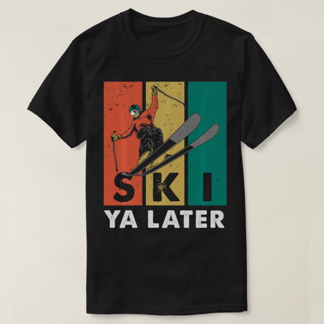 Ski Ya Senater Retro Sporty Athletic Himlar Skiing T Shirt (Design framsida)