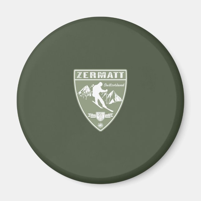 Ski Zermatt Schweiz Magnet (Framsidan)
