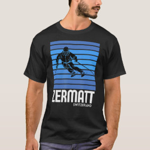 Ski Zermatt Schweiz Winter Sports Vintage Retr T Shirt