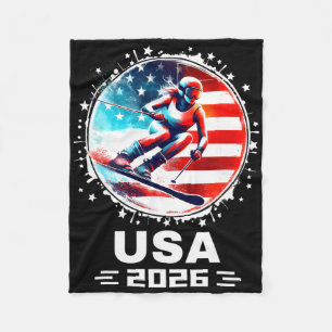 Skiåkare Skid Usa Lag 2026 Skidåkning Amerikansk F Fleecefilt
