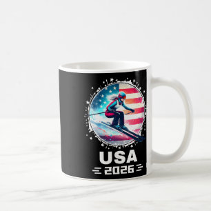 Skiåkare Skid Usa Lag 2026 Skidåkning Amerikansk F Kaffemugg