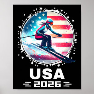 Skiåkare Skid Usa Lag 2026 Skidåkning Amerikansk F Poster