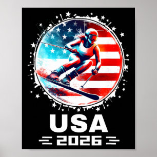 Skiåkare Skid Usa Lag 2026 Skidåkning Amerikansk F Poster