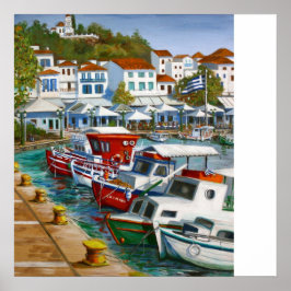 Skiathos Gamla port Poster
