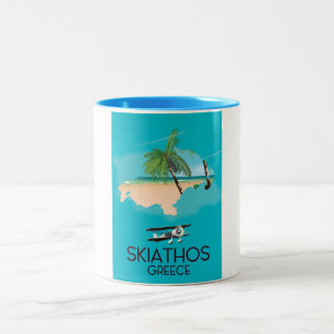 Skiathos Greece-reseaffisch Två-Tonad Mugg