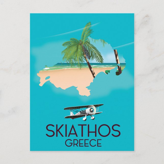 Skiathos Greece-reseaffisch Vykort (Framsida)