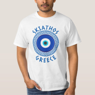 Skiathos, Grekland - Grekiska Evil Öga T-Shirt