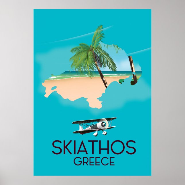 Skiathos Grekland resaffisch Poster (Framsidan)