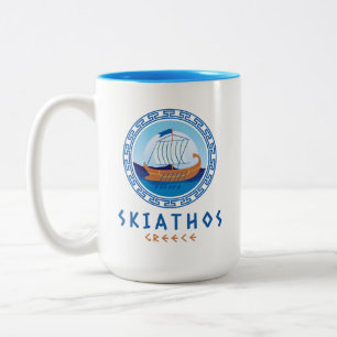 Skiathos, Greklands grekiska Frakt Design Två-Tonad Mugg