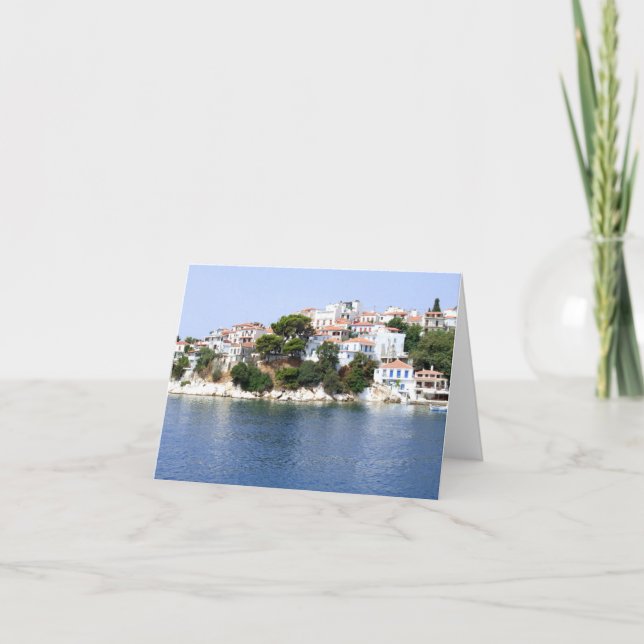 Skiathos ö, Grekland Tomt brevkort Kort (Framsida)