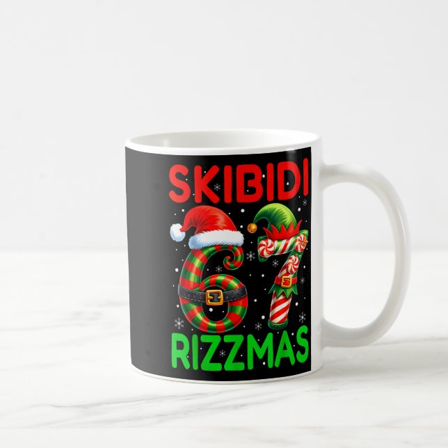 Skibidi 67 Rizzmas Funny Six Seven Meme Christmas  Kaffemugg (Höger)