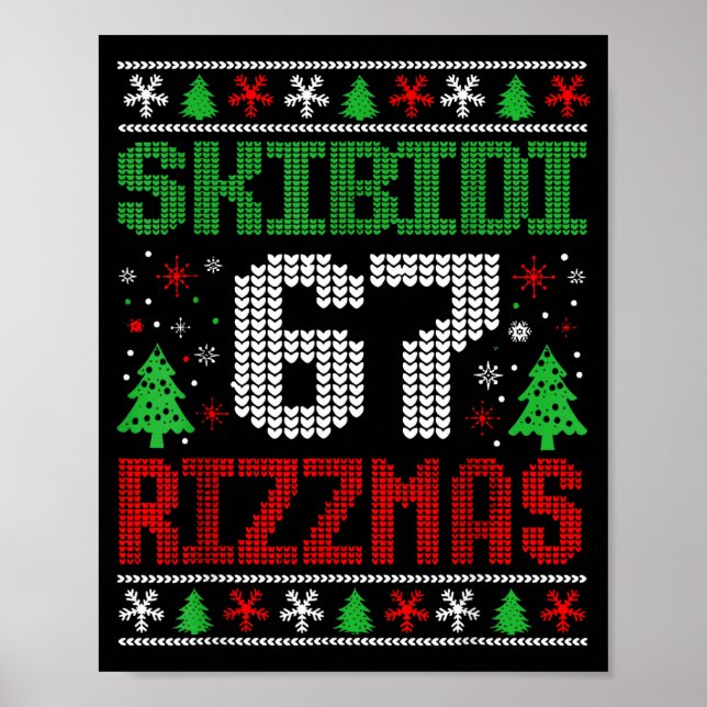 Skibidi 67 Rizzmas Funny Six Seven Meme Christmas  Poster (Framsidan)