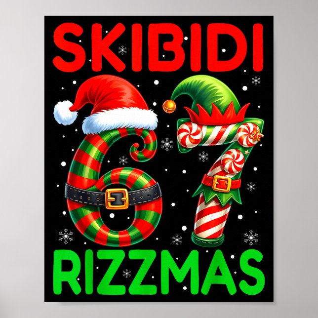 Skibidi 67 Rizzmas Funny Six Seven Meme Christmas  Poster (Framsidan)