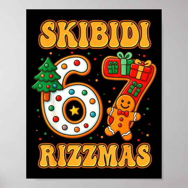 Skibidi 67 Rizzmas Funny Six Seven Meme Christmas  Poster (Framsidan)