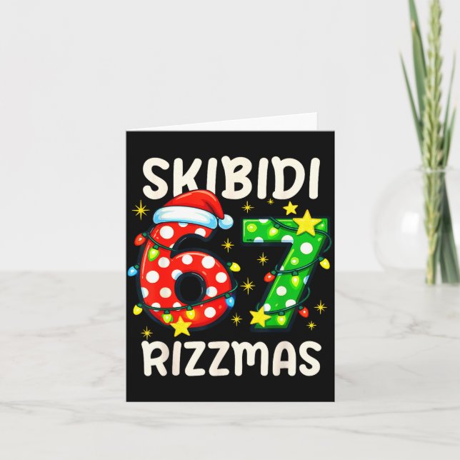 Skibidi 67 Rizzmas Rollig Six Seven Meme Jul  Kort (Framsida)