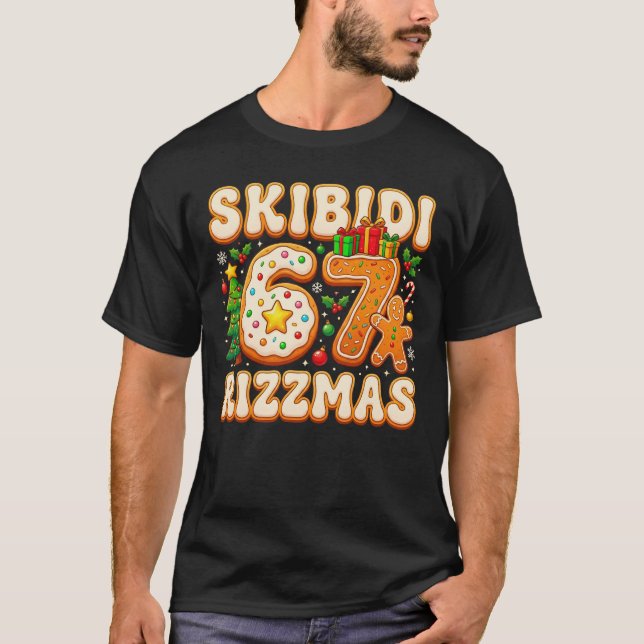 SKIBIDI 67 RIZZMAS Six Seven Meme 6 7 Christmas T Shirt (Framsida)