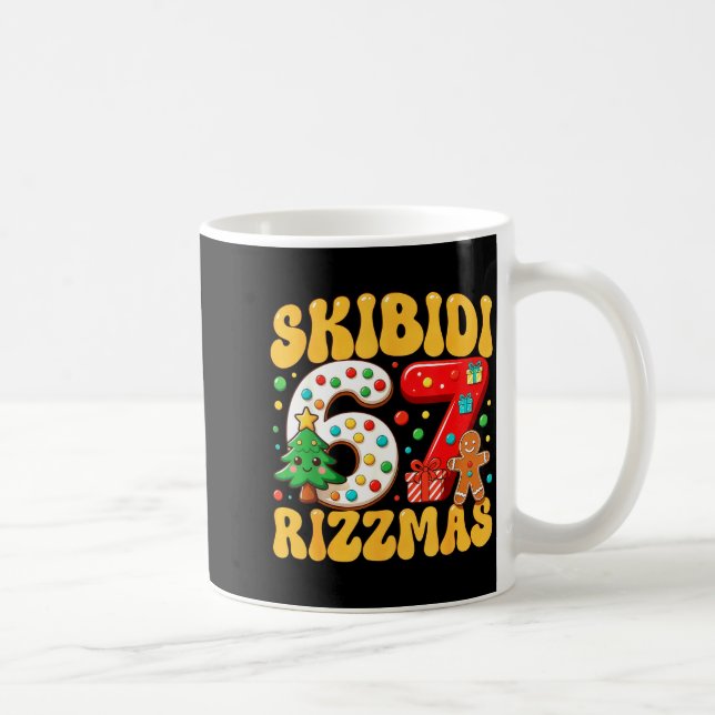 Skibidi 67 Rizzmas Six Seven Meme Christmas Boys G Kaffemugg (Höger)