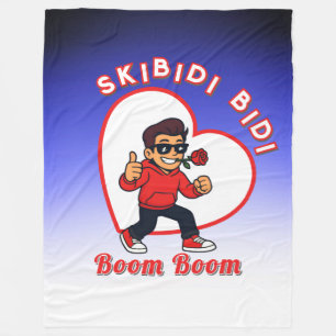 Skibidi Bidi Boom Boom Alla hjärtans dag-meme - Te Fleecefilt