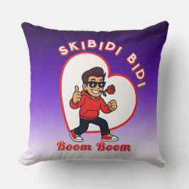 Skibidi Bidi Boom Boom Valentine Meme - Cartoon Kudde
