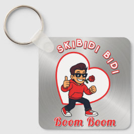 Skibidi Bidi Boom Boom Valentine Meme - Cartoon Nyckelring