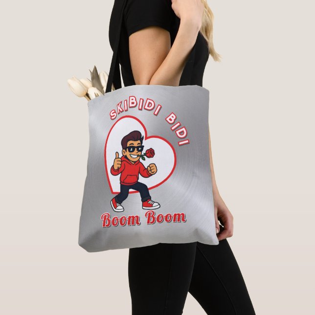 Skibidi Bidi Boom Boom Valentine Meme - Cartoon Tygkasse (Närbild)
