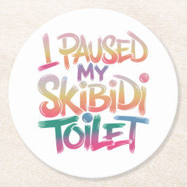 Skibidi Break Moment Underlägg Papper Rund