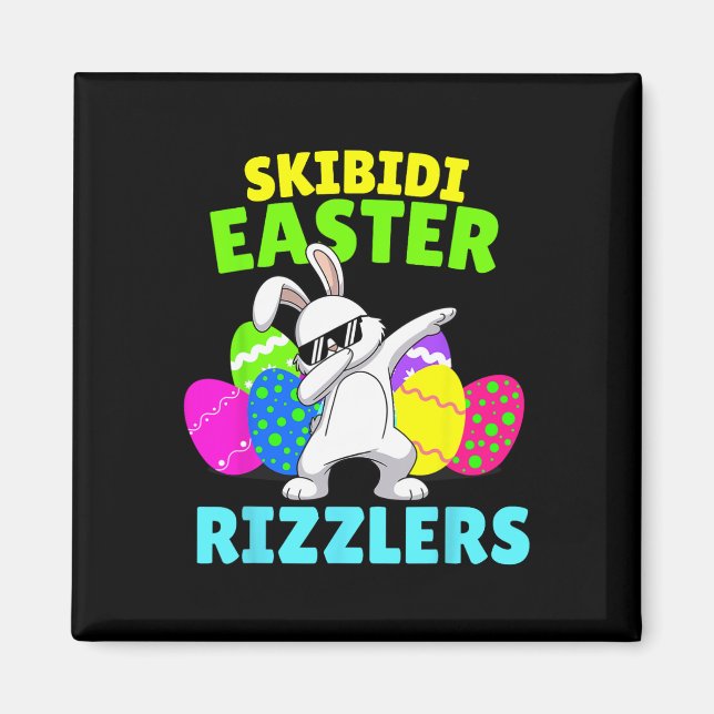 Skibidi Påsk - Funny Påsk Rizzler Gen Alpha Sl Magnet (Framsidan)