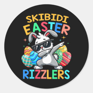 Skibidi Påsk Funny Påsk Rizzlers Sigma Gen Alp Runt Klistermärke