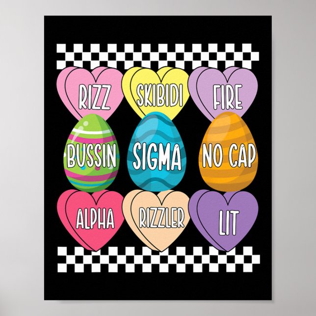 Skibidi Påskägg Funny Rizz Meme Påsk Candy 2 Poster (Framsidan)