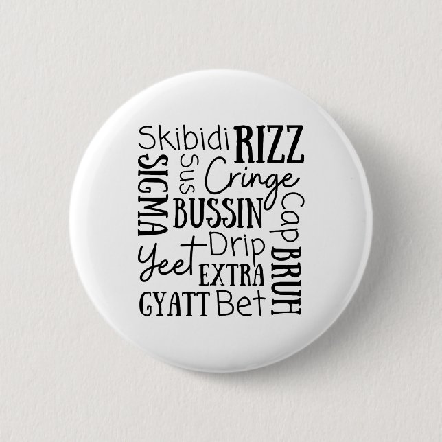 Skibidi Rizz Funny Kids Rizz Bussin Gen Z Christma Knapp (Framsida)