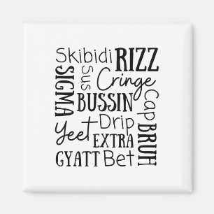 Skibidi Rizz Roliga Barn Rizz Bussin Gen Z Jul Magnet