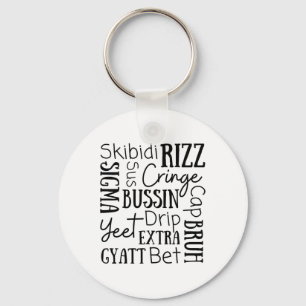 Skibidi Rizz Roliga Barn Rizz Bussin Gen Z Jul Nyckelring