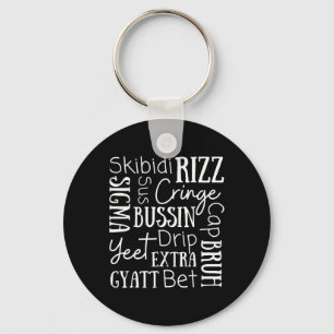 Skibidi Rizz Roliga Barn Rizz Bussin Gen Z Jul Nyckelring