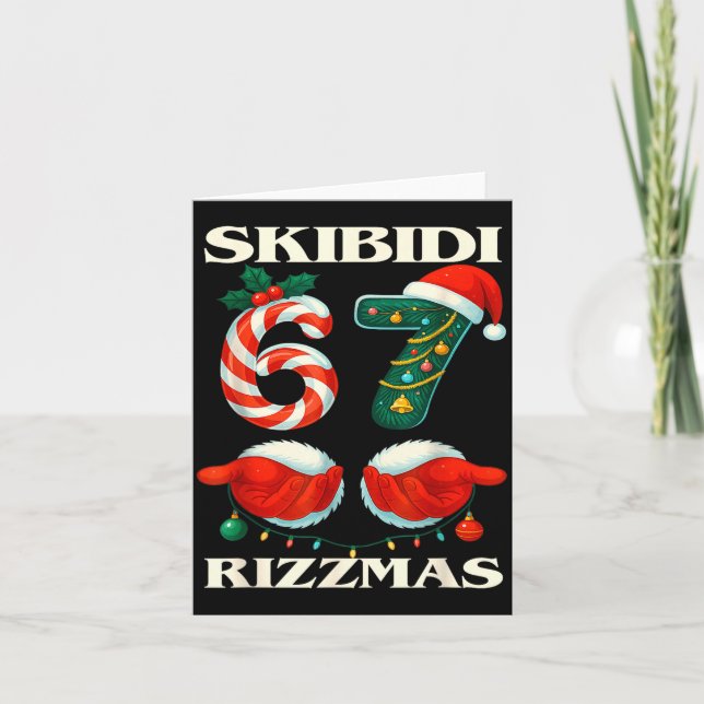 Skibidi Rizzmas 67 Christmas Six Seven Xmas Funny  Kort (Framsida)