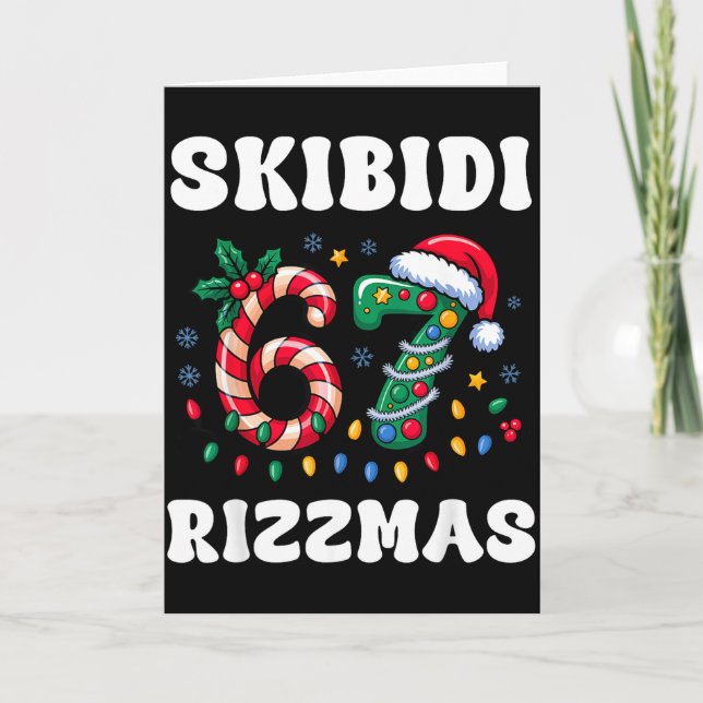 Skibidi Rizzmas 67 Christmas Six Seven Xmas Funny  Kort (Framsida)