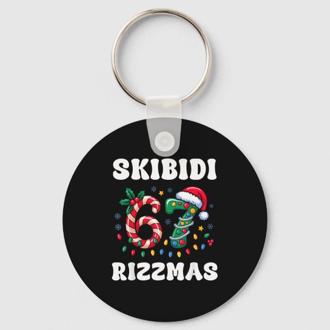 Skibidi Rizzmas 67 Christmas Six Seven Xmas Funny  Nyckelring (Framsida)