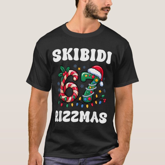 Skibidi Rizzmas 67 Christmas Six Seven Xmas Funny  T Shirt (Framsida)