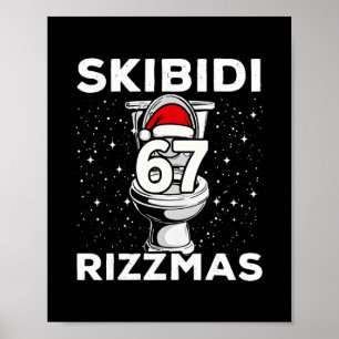 Skibidi Rizzmas 67 Rolig Toalett Tomte 6 7 Xmas Ge Poster