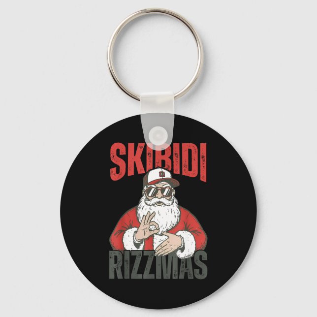 Skibidi Rizzmas 6 7 jul tomte Six Seve Nyckelring (Framsida)