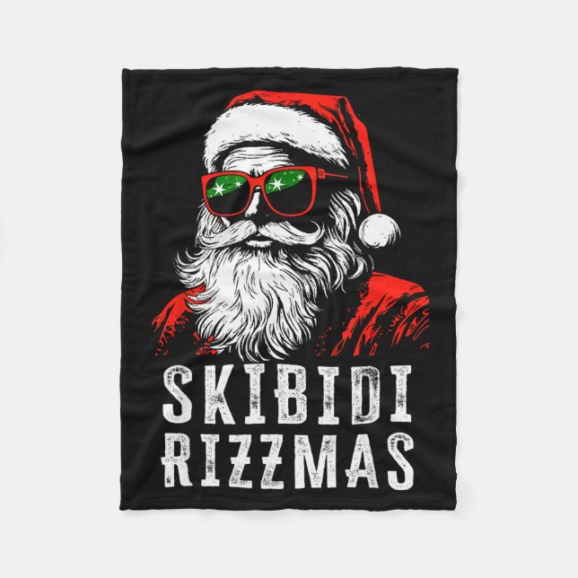 Skibidi Rizzmas Christmas Rizz Santa Claus Charism Fleecefilt (Framsidan)