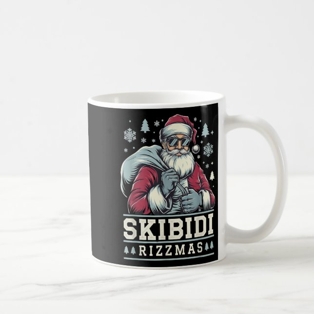 Skibidi Rizzmas Cool Santa Funny Christmas Rizz Ri Kaffemugg (Höger)