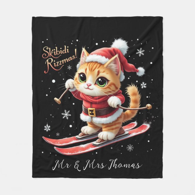 Skibidi Rizzmas, det ultimata fina julmedlemskapet Fleecefilt (Framsidan)