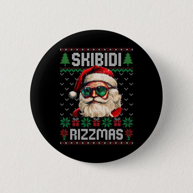 Skibidi Rizzmas Funny Gen Alpha Slang Christmas  Knapp (Framsida)