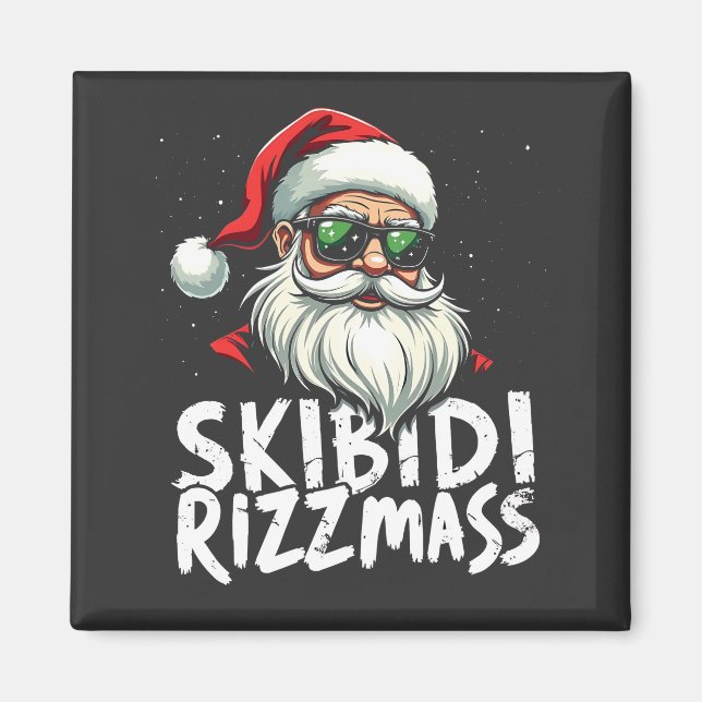 Skibidi Rizzmas Funny Gen Alpha Slang jul Magnet (Framsidan)