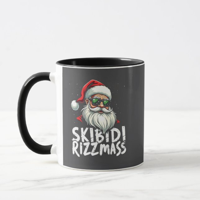 Skibidi Rizzmas Funny Gen Alpha Slang jul Mugg (Vänster)