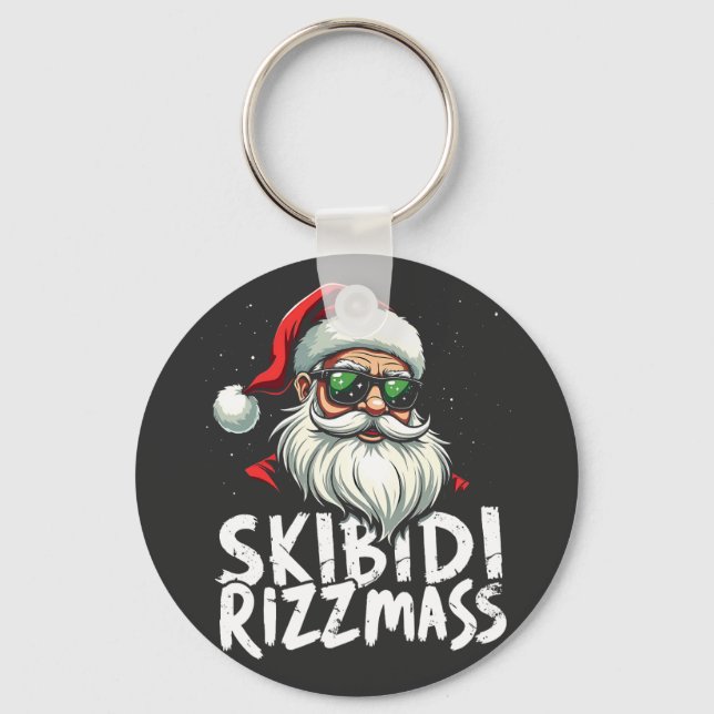 Skibidi Rizzmas Funny Gen Alpha Slang jul Nyckelring (Framsida)