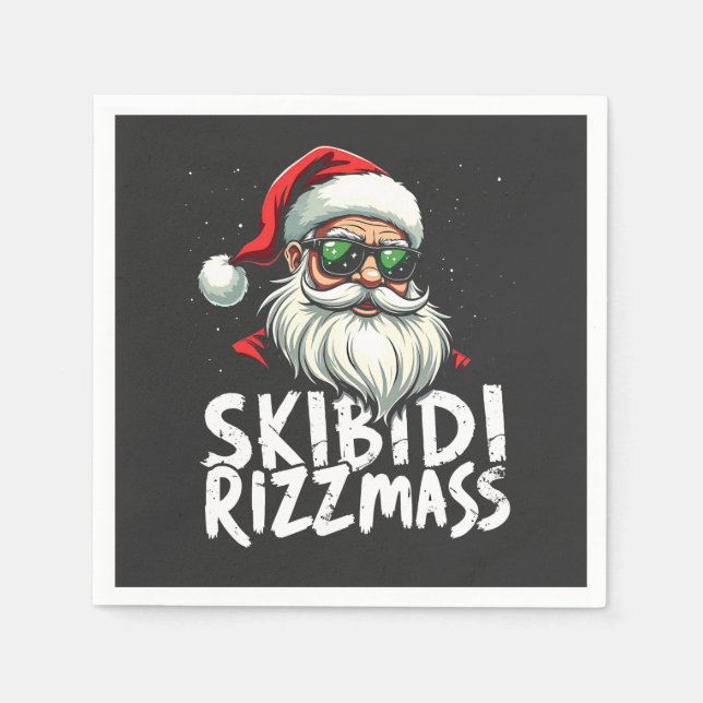 Skibidi Rizzmas Funny Gen Alpha Slang jul Pappersservett (Framsidan)