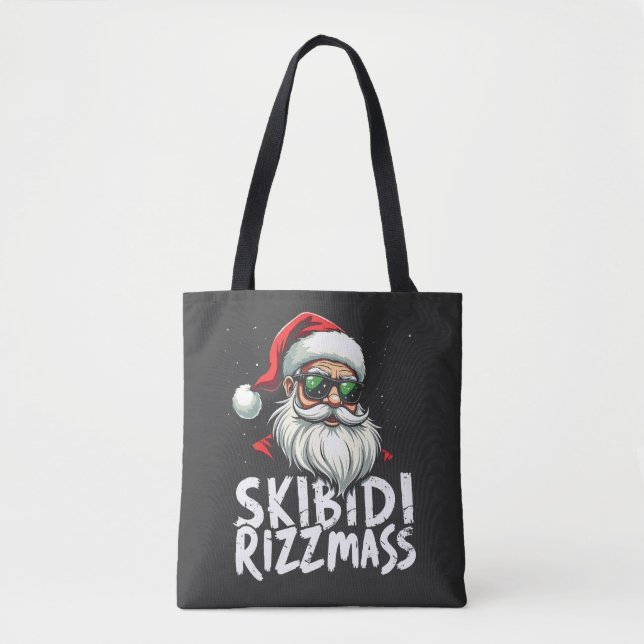 Skibidi Rizzmas Funny Gen Alpha Slang jul Tygkasse (Framsida)