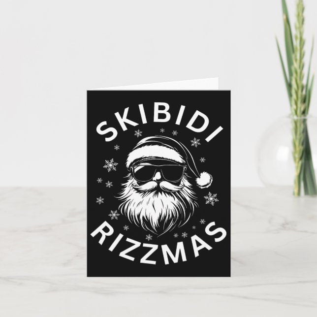 Skibidi Rizzmas Funny Jultomten jul Kort (Framsida)